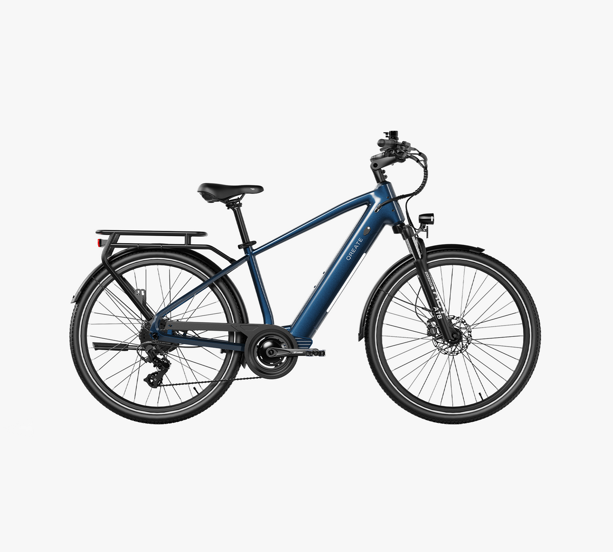 Qreate City Pro-A e-bike in donkerblauw, zijaanzicht