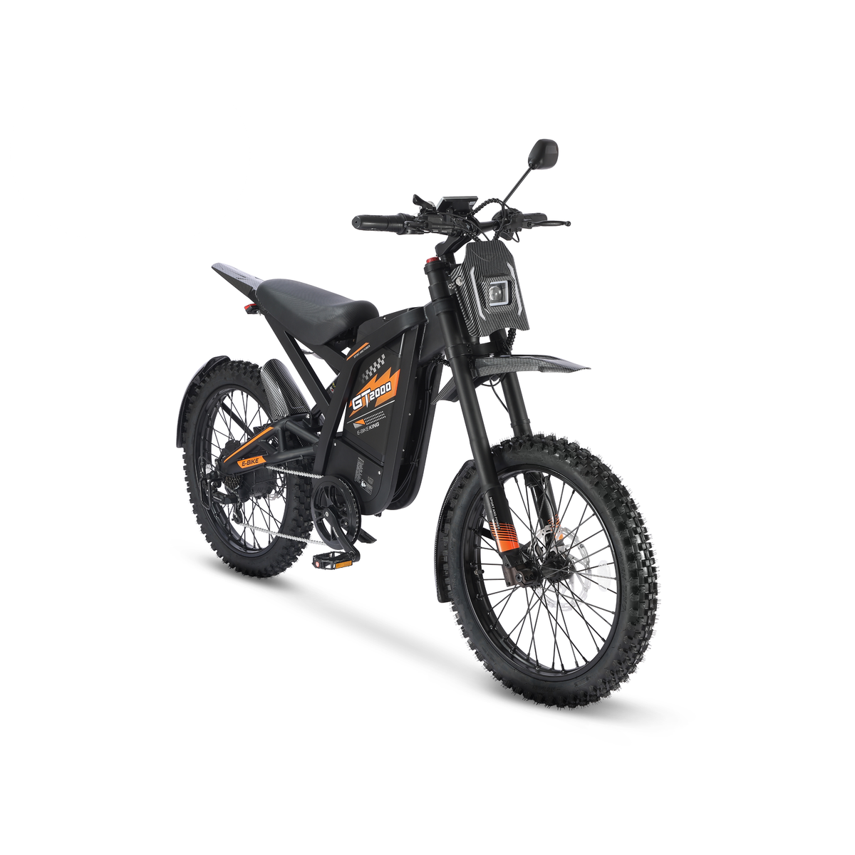 Ouxi GT2000 fatbike in oranje, schuin vooraanzicht