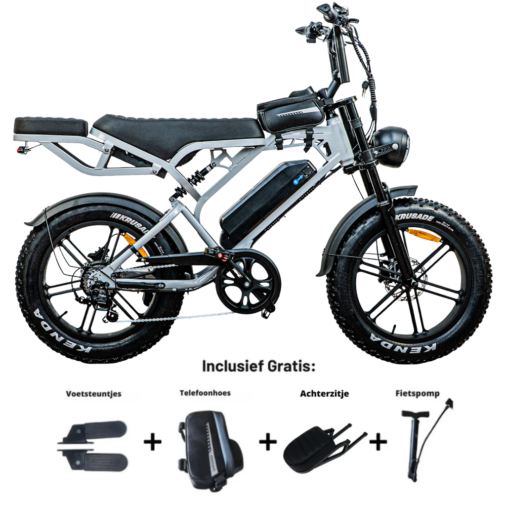Açık gri QMWheel V20 Pro fatbike, ürün fotoğrafı 1