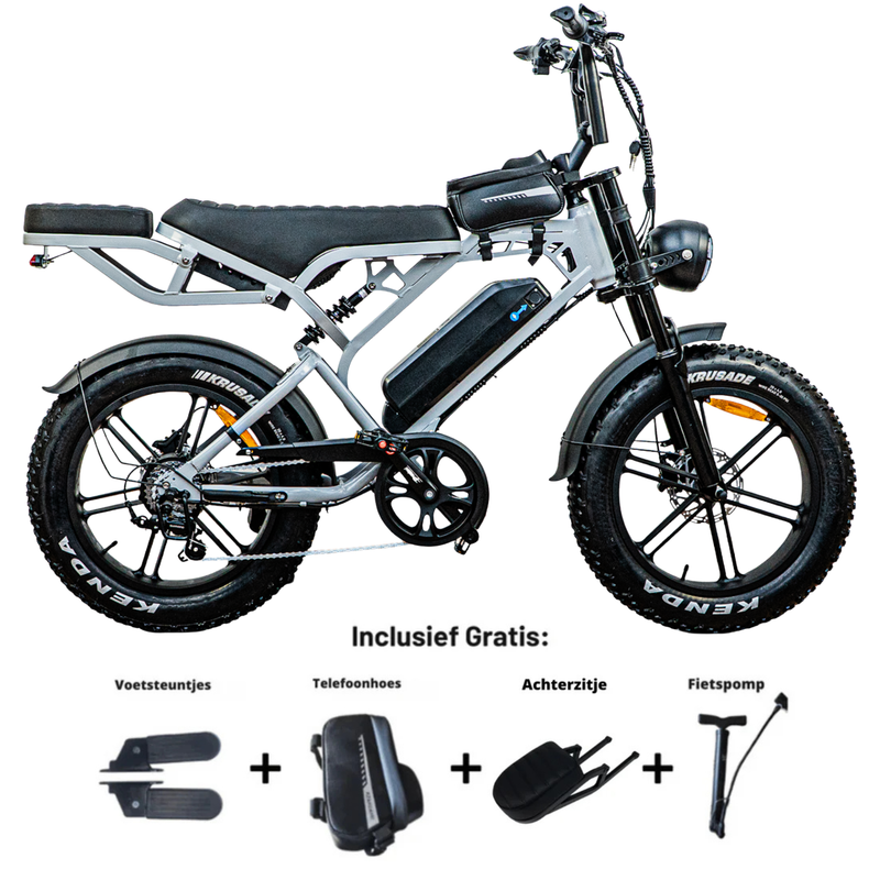 Açık gri QMWheel V20 Pro fatbike, ürün fotoğrafı 1