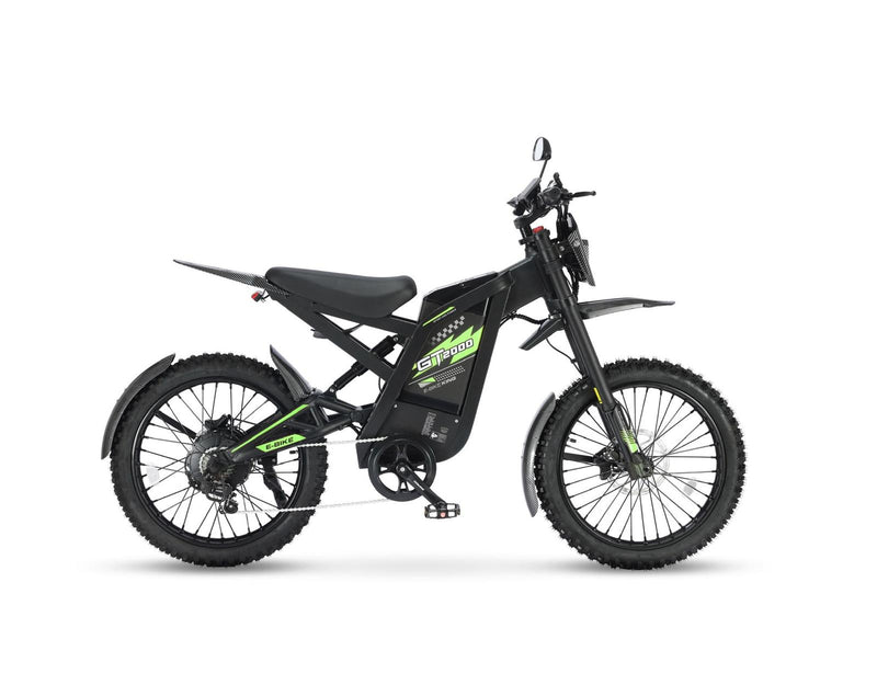 Ouxi GT2000 fatbike in groen, zijaanzicht