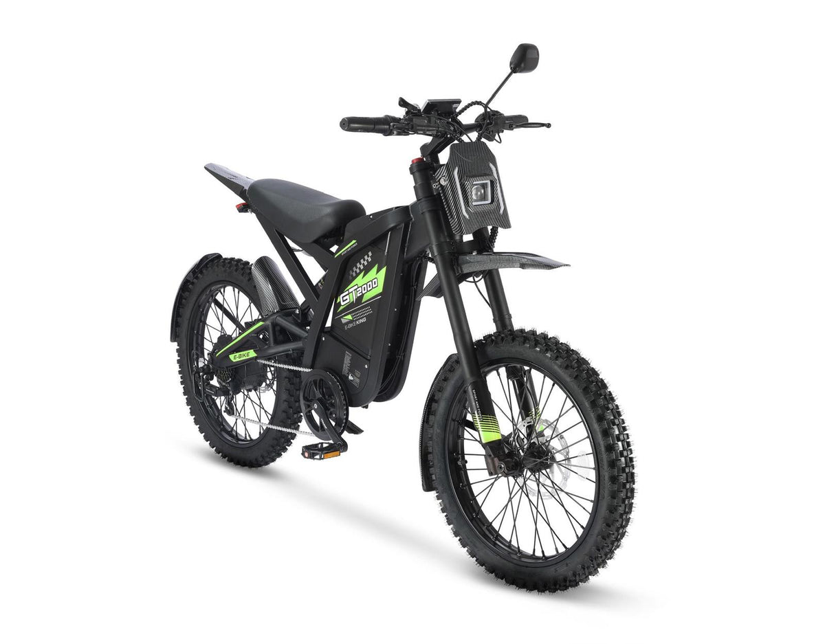 Ouxi GT2000 fatbike in groen, schuin vooraanzicht