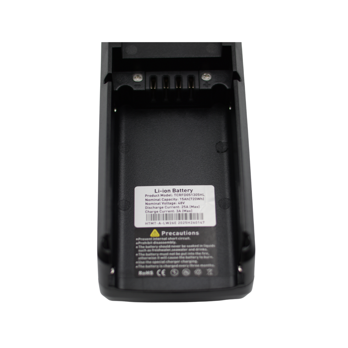 Ouxi GT20 accu 48V 15Ah onderkant met aansluiting